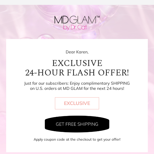 24-Hour Exclusive: Enjoy Free Shipping