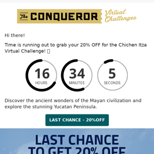 Last chance to join the Chichen Itza Virtual Challenge