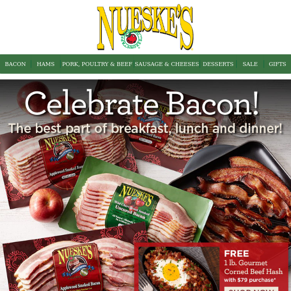 The Smell of Nueske’s is in the Air + FREE Corned Beef Hash