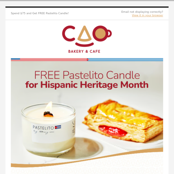 FREE Pastelito Candle for Hispanic Heritage Month!