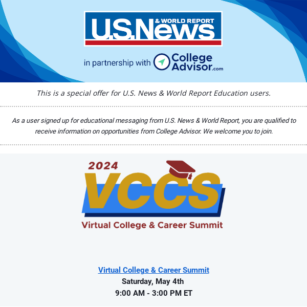 Join us for the Virtual College & Career Summit this May!