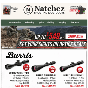 🎯 Optics Deals & More at Natchez Shooting & Outdoors!