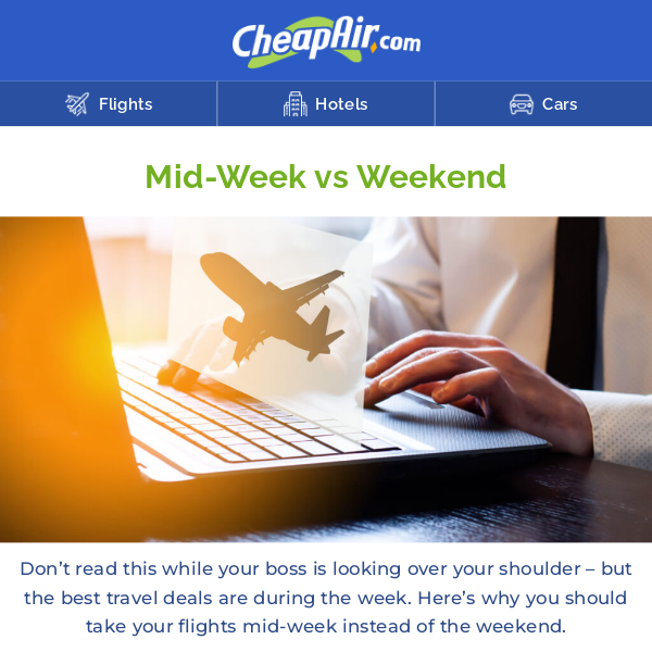 NSFW: Travel mid-week vs the weekend, it's cheaper! 🤫