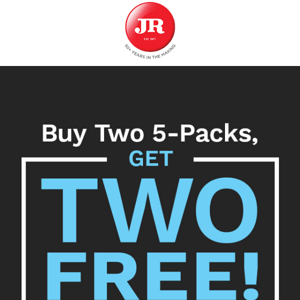 Buy 2, get 2! Stock up on premium 5-packs for the holidays!