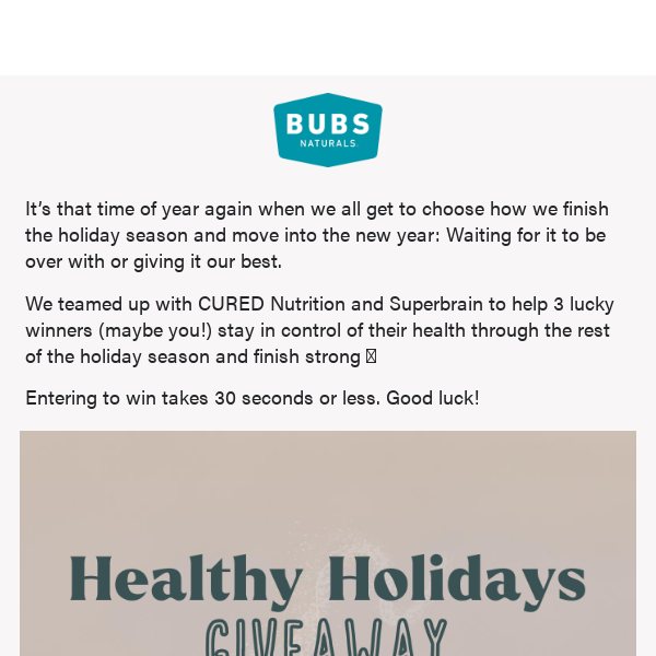 Healthy Holidays Giveaway!