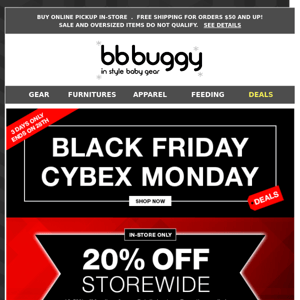 BB Buggy: STOREWIDE 20% OFF, BLACK FRIDAY DEALS, 3 Days Only