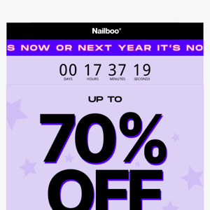 FYI this is your last chance for 70% off