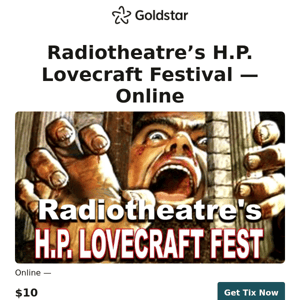 Tickets for Radiotheatre's H.P. Lovecraft Festival -- Online