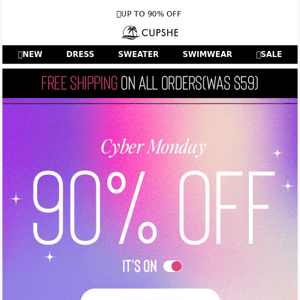 Free Shipping + 30% OFF EVERYTHING = Best Monday Ever