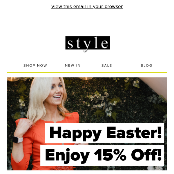 Happy Easter! Take 15% Off! 🐣