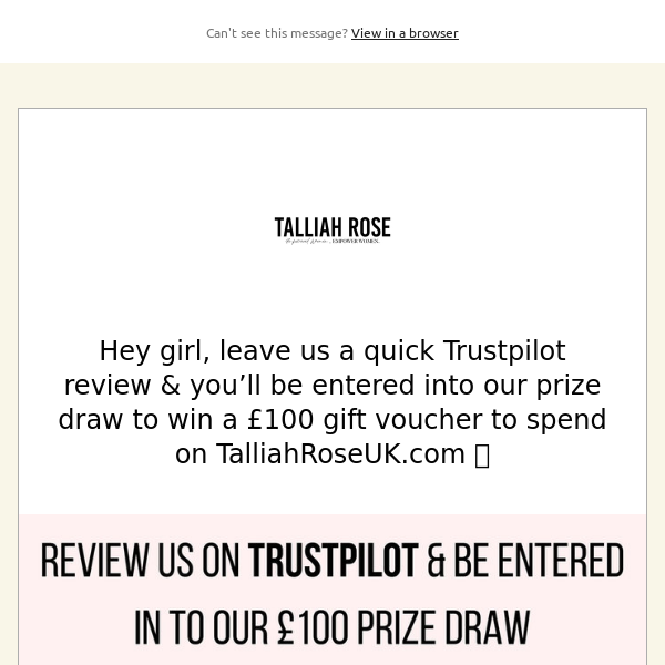 Talliah Rose UK Coupon Codes → 15% off (1 Active) June 2022