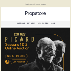 💥 Register Now for the Star Trek: Picard Seasons 1 & 2 Online Auction