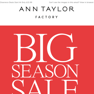 Shop Our Biggest Sale Of The Season