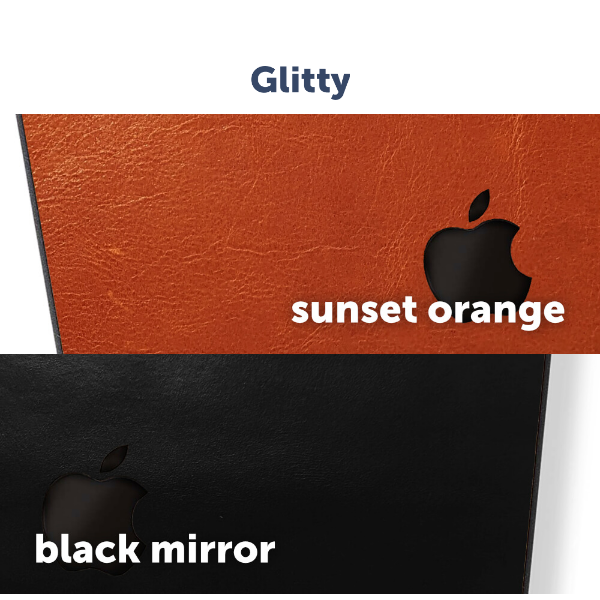 New Leather: Sunset Orange & Black Mirror