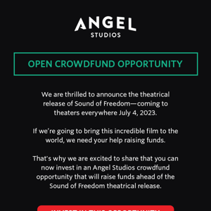 NOW OPEN: Invest in An Angel Studios Opportunity