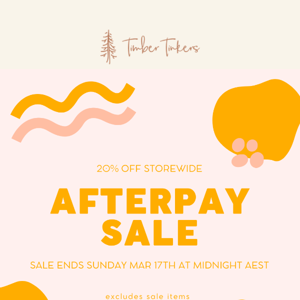 ⭐ AFTERPAY SALE ⭐ ENDS TONIGHT!!