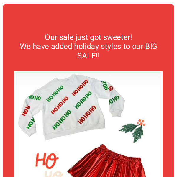 Holiday Apparel 72 Hour Sale
