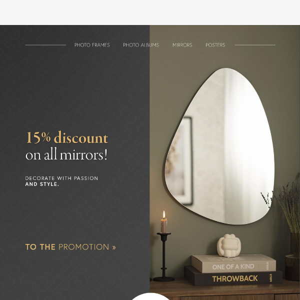 15% off ALL mirrors! | Save on items for every room in your home! ✨