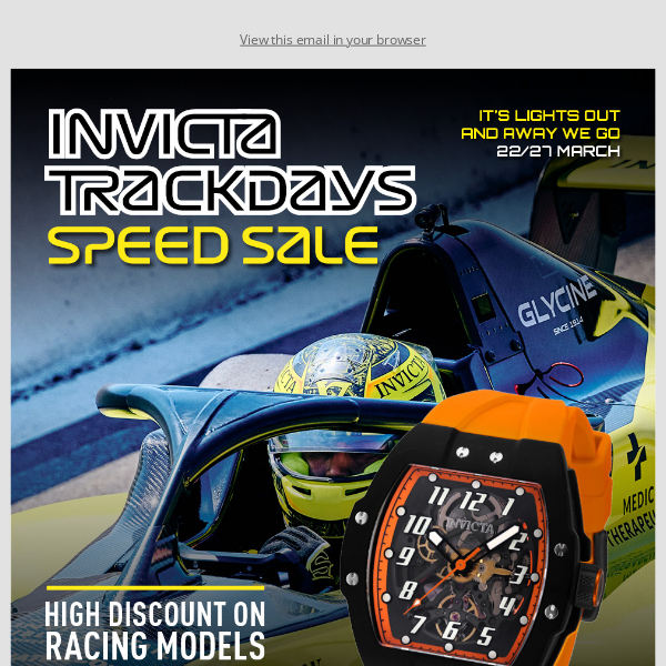 Invicta Track Days - Huge Sale On All Race Inspired Watches 🏎️