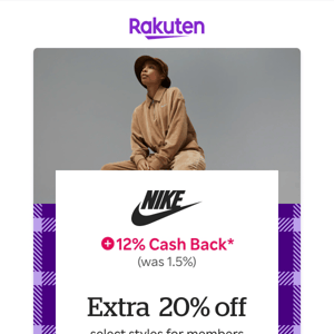 Nike: Exclusive Fall deals just for you + 8% Cash Back