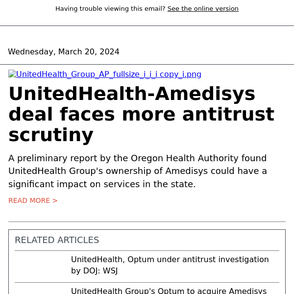 UnitedHealth-Amedisys deal faces more antitrust scrutiny