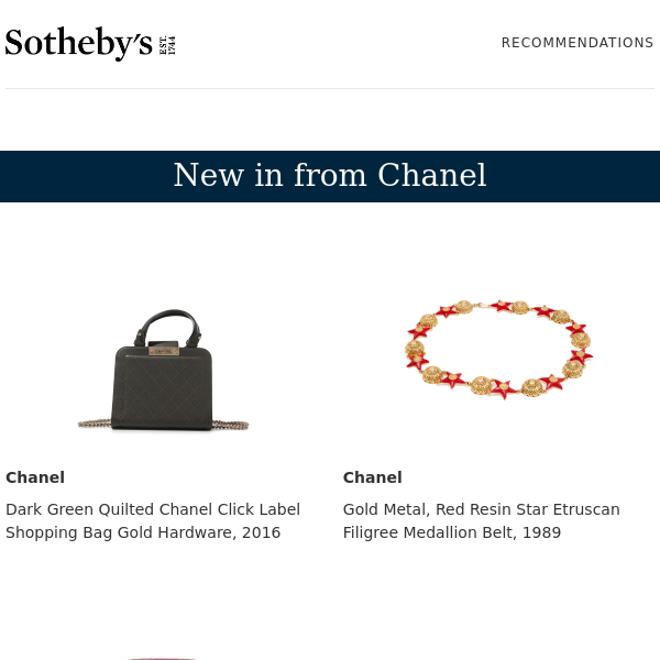 New in this month: Chanel and more - Sotheby's