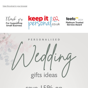 15% Off Wedding Gifts 💍