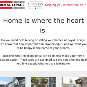 Thank you for creating an account with Royal LePage!