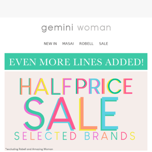 New Lines Added To Half Price Sale