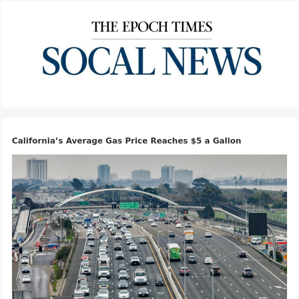 California’s Average Gas Price Reaches $5 a Gallon