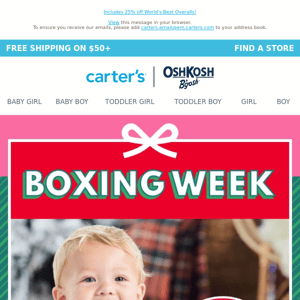 Boxing Week Deals 🤝 25% off baby must-haves