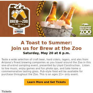 Brew at the Zoo is back on May 20!