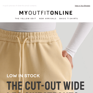 LOW IN STOCK: CUT-OUT WIDE LEG