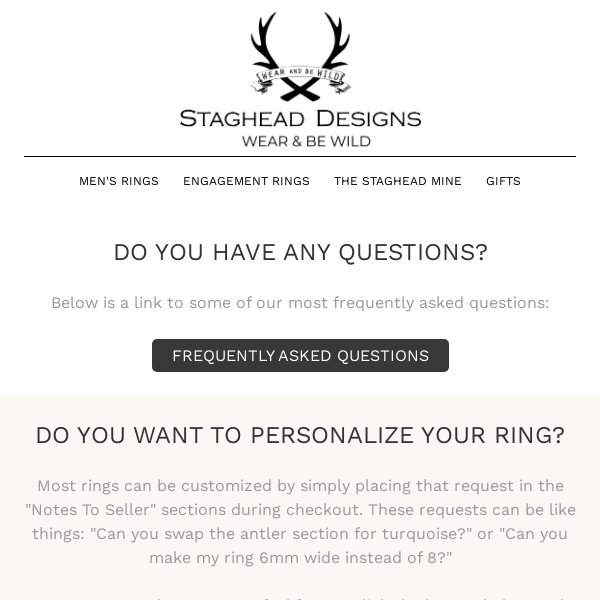 Want To Customize Your Ring? Can We Answer Any Questions?