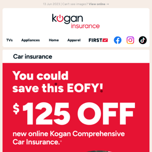 $125 OFF new Comprehensive Car Insurance online policies=