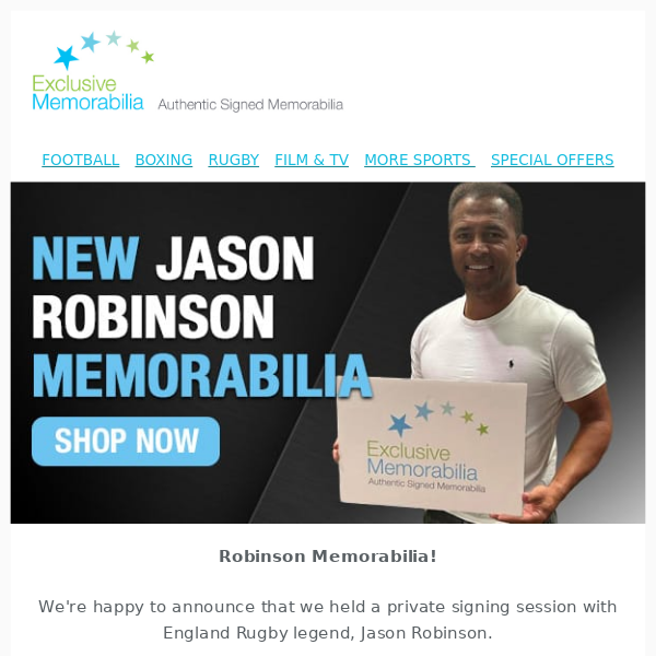 New Jason Robinson Memorabilia! 🏉