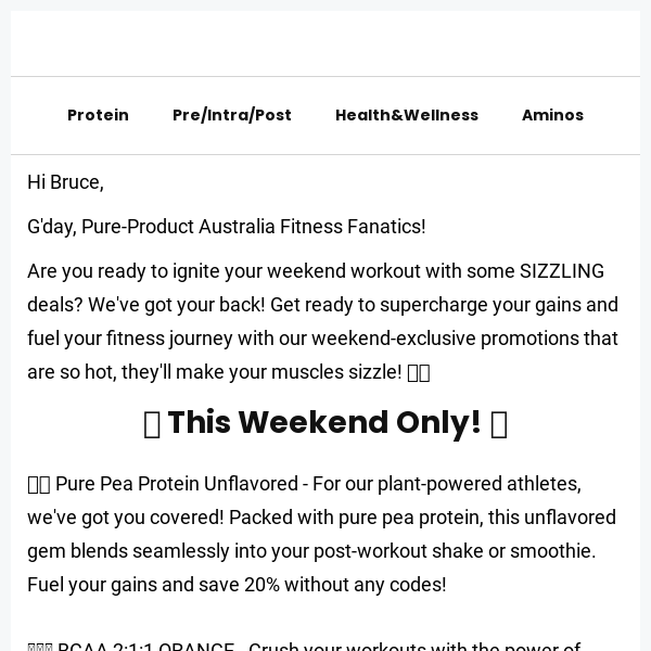 Pump Up the Savings! Get Fit & Fab with Pure-Product Australia This Weekend!