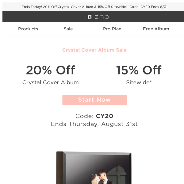 Last Day to Take 20% Off Crystal Cover Albums!