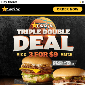 3 Double Cheeseburgers for $9