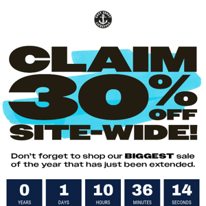 Reminder: 30% OFF sale extended!