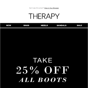 25% OFF BOOTS STARTS NOW 🚨