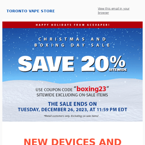 Christmas and Boxing Day 2023 Sale - Save 20%