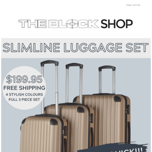 FLASH SALE 🎉 Slimline Luggage Set $199 with FREE SHIPPING