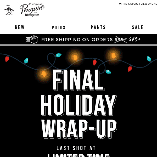 Lucky You! The Final Holiday Wrap-Up Sale is on!