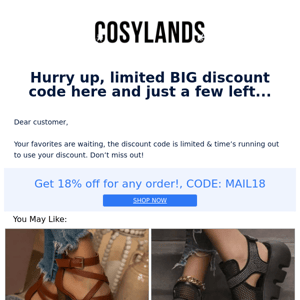 Hurry up, limited BIG discount code here and just a few left...