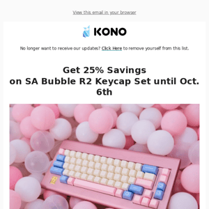 Get 25% Savings on SA Bubble R2 Keycap Set until October 6th