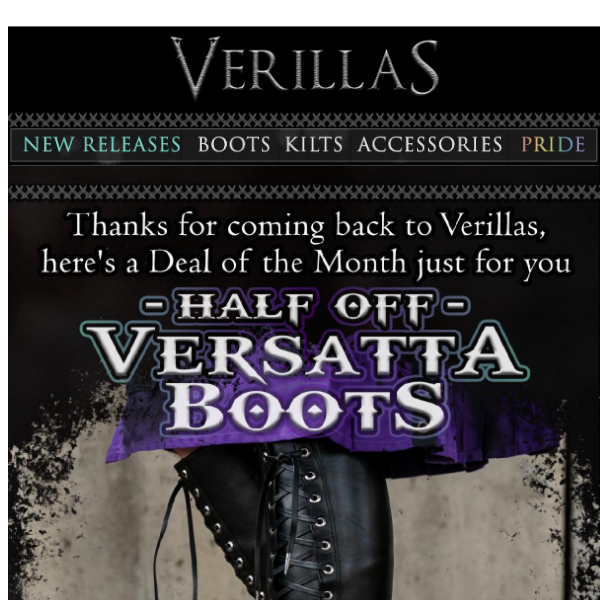 Lace up and Stomp … Things… whatever, cool Verillas boots are 50% off 👢