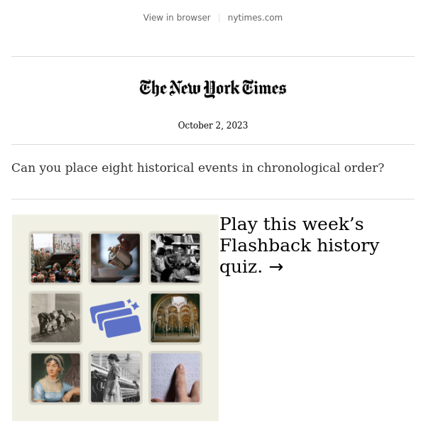 Quiz: Can you place 8 events in chronological order?