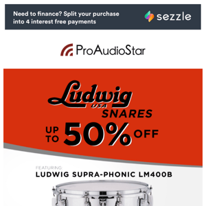 🥁 Save Up to 50% Ludwig Drums! 🥁