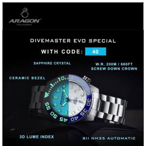 Special Offer with Code "40" The New Color DM EVO 3D Lume Automatic (Ceramic Bezel, Sapphire Crystal)
